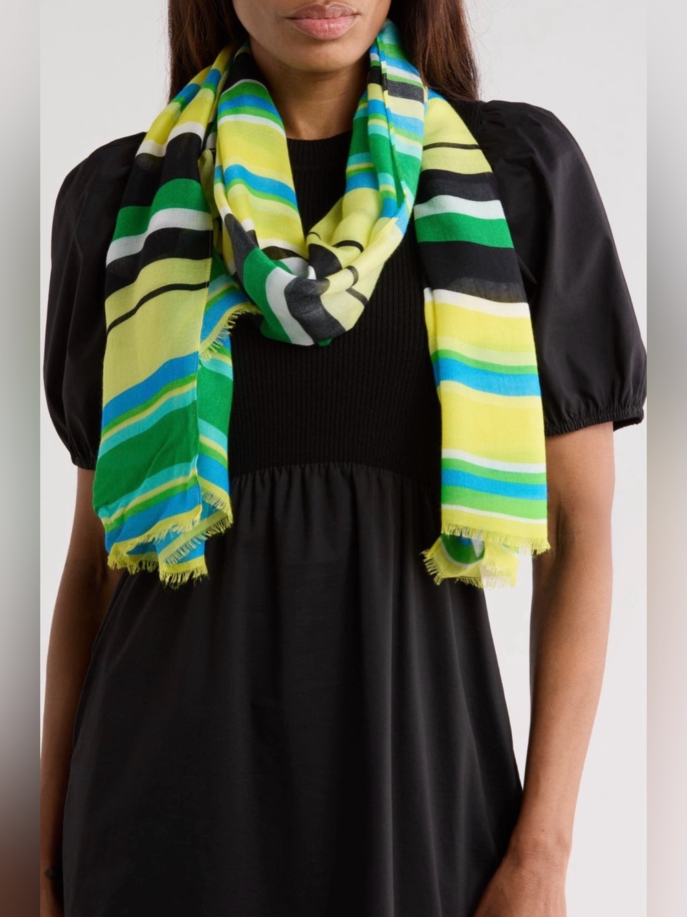 Kate Spade Springtime Stripe Oblong Scarf